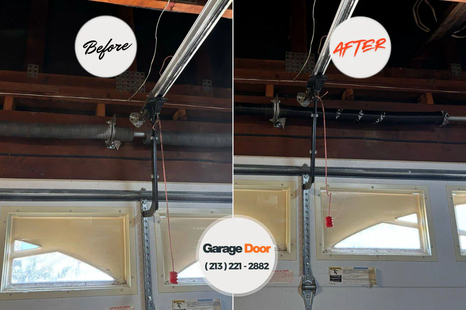 Before and after: garage door repair Martinez, CA